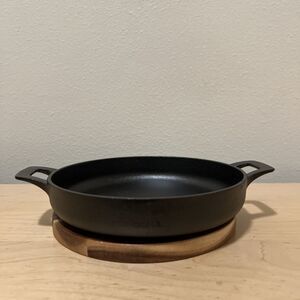 Milk Street 7.5-Inch Everyday Pan Cast Iron Preseasoned with Acacia Wood Trivet